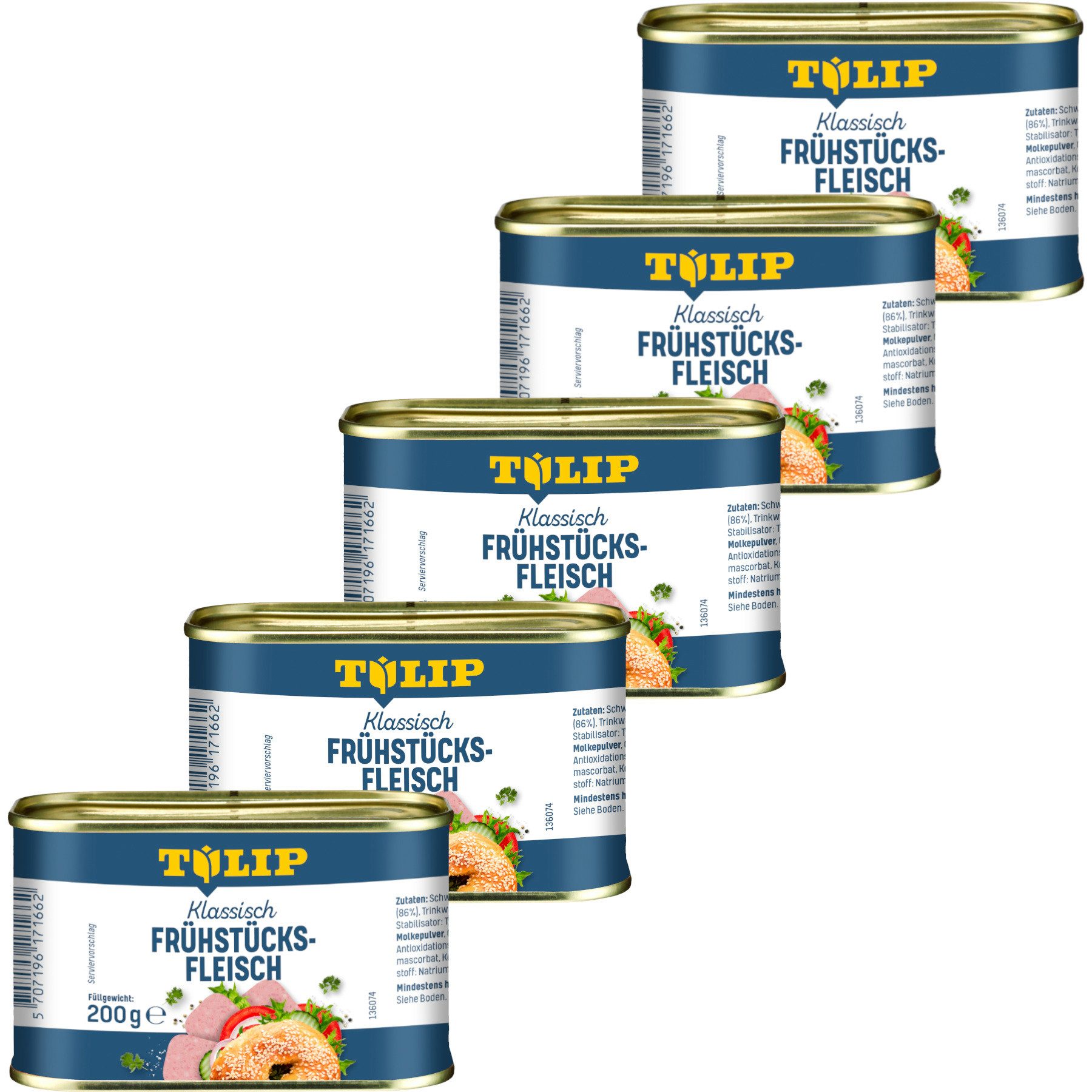 TULIP Wurstkonserve Frühstücksfleisch 200g Original Dänische Delikatesse in Konservendose, 200 g, Frühstücksfleisch