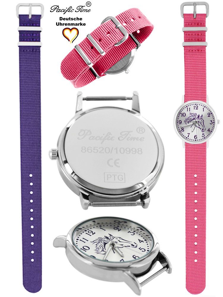 Mix und Versand Quarzuhr violett rosa Pferd Pacific Gratis Time - Match Wechselarmband, violett Design Set und Armbanduhr Kinder