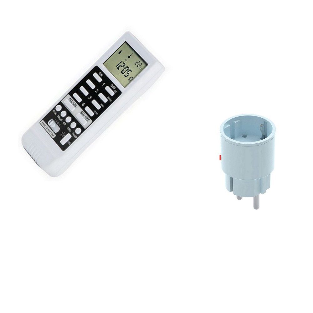 DIW-Funk Licht-Funksteuerung Funk-Set mit Fernbedienung DTZ-505 + Auswahl Stecker DIR-2300, für Innenbereich, Komplett-Set, 1-tlg., Komplett-Set, Funksteuerung