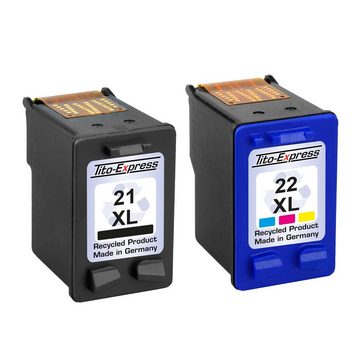 Tito-Express 2er Set ersetzt HP 21 XL & HP 22 XL Tintenpatrone (für Deskjet 3940 D1530 F2280 D2360 D2460 Officejet 4315 PSC 1410)