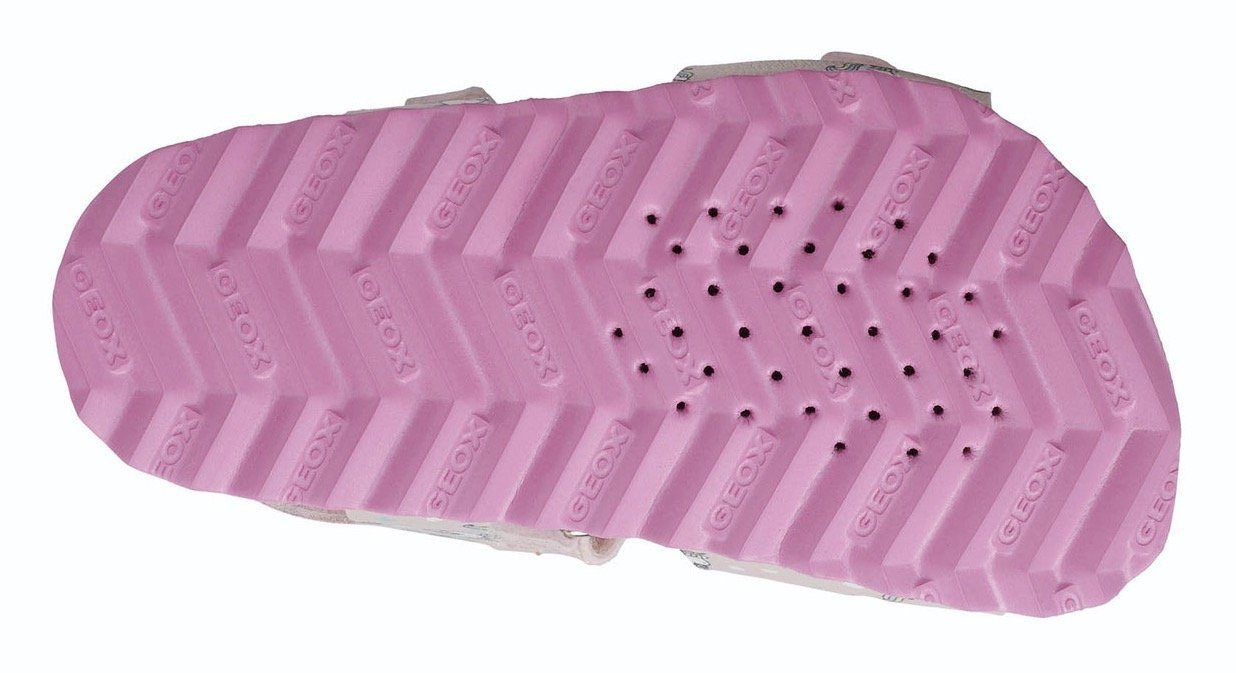 Geox B allover CHALKI mit SANDAL rosa-metallic-Einhorn Sandale GIRL Print