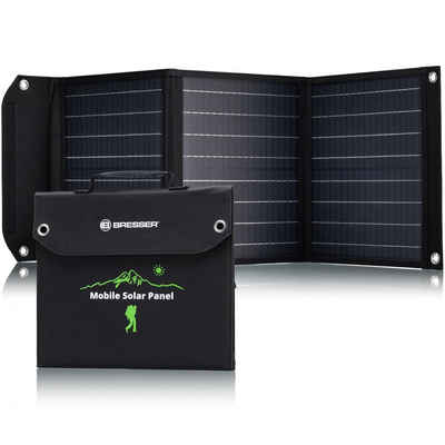 BRESSER Mobiles Solar-Ladegerät 40 Watt mit USB- u. DC-Anschluss Solarladegerät