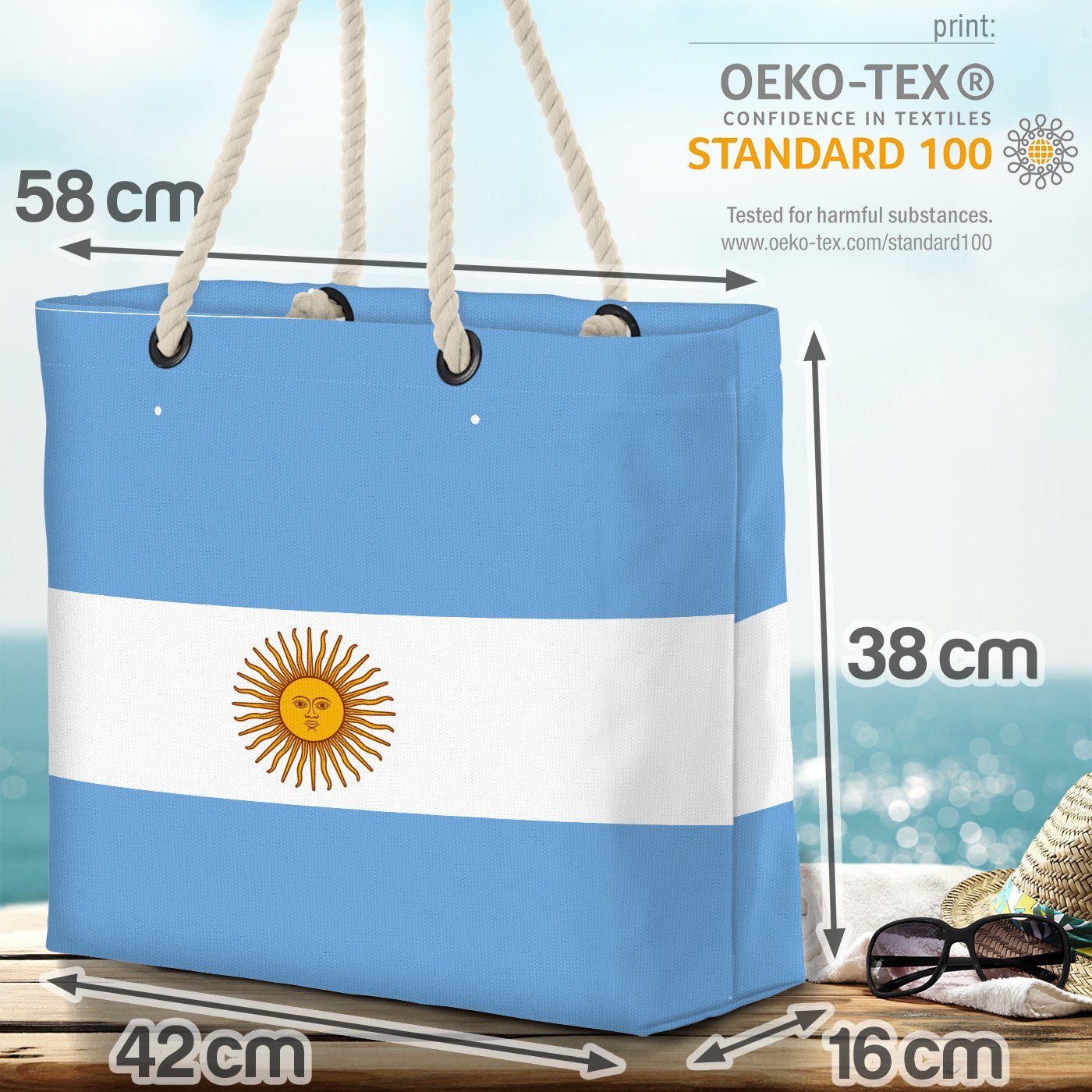 Land Argentinien VOID Strandtasche Länderflagge Flagge (1-tlg),