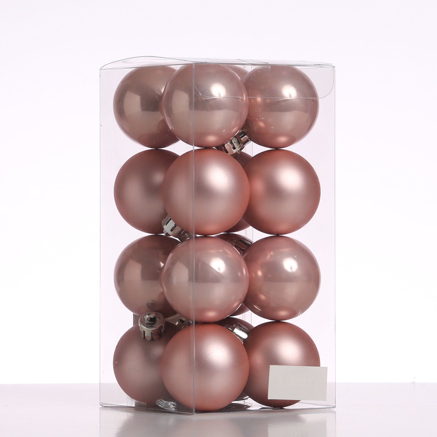 Weihnachtsbaumkugel Christbaumkugeln Weihnachtskugeln bruchfest 4cm rosa 16er Set