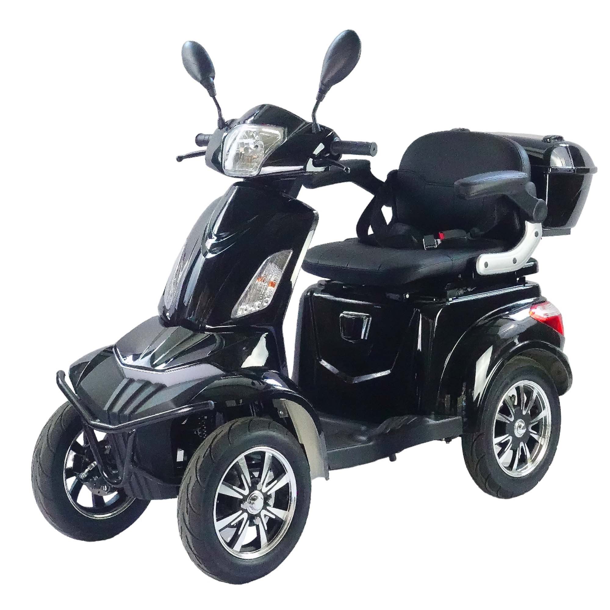 Urban Hopper E-Motorroller Elektro Seniorenmobil 4-Rad Elektroroller Urban Hopper Best Ager, 1000 W, 6 km/h, ca. 60km LED Licht, Scheibenbremsen Inkl. Top-Case 1-Gang + Rückwärts