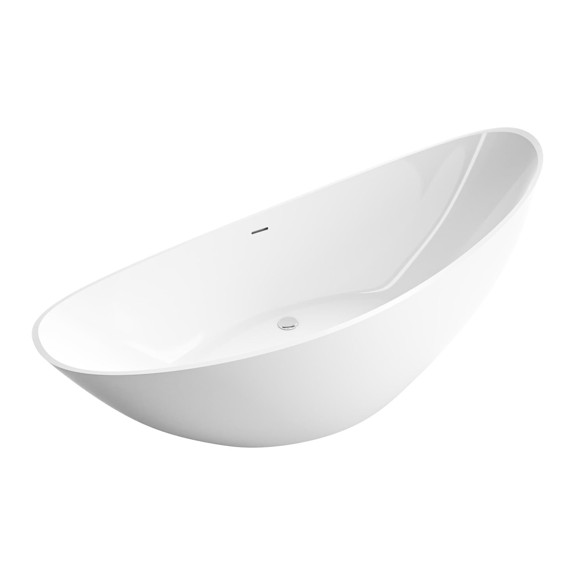 Bernstein Badewanne VICE 2.0 Weiß glänzend 183,5 x 78,5 cm, Freistehende Badewanne Acryl weiß glänzend inkl Siphon. € 993,90