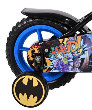 TPFSports Kinderfahrrad DC Batman 10 Zoll, 1 Gang, (Jungs Fahrrad - Rutschfeste Sicherheitsgriffe), Kinder Fahrrad 10 Zoll mit Stützräder Laufrad Jungen Kinderrad