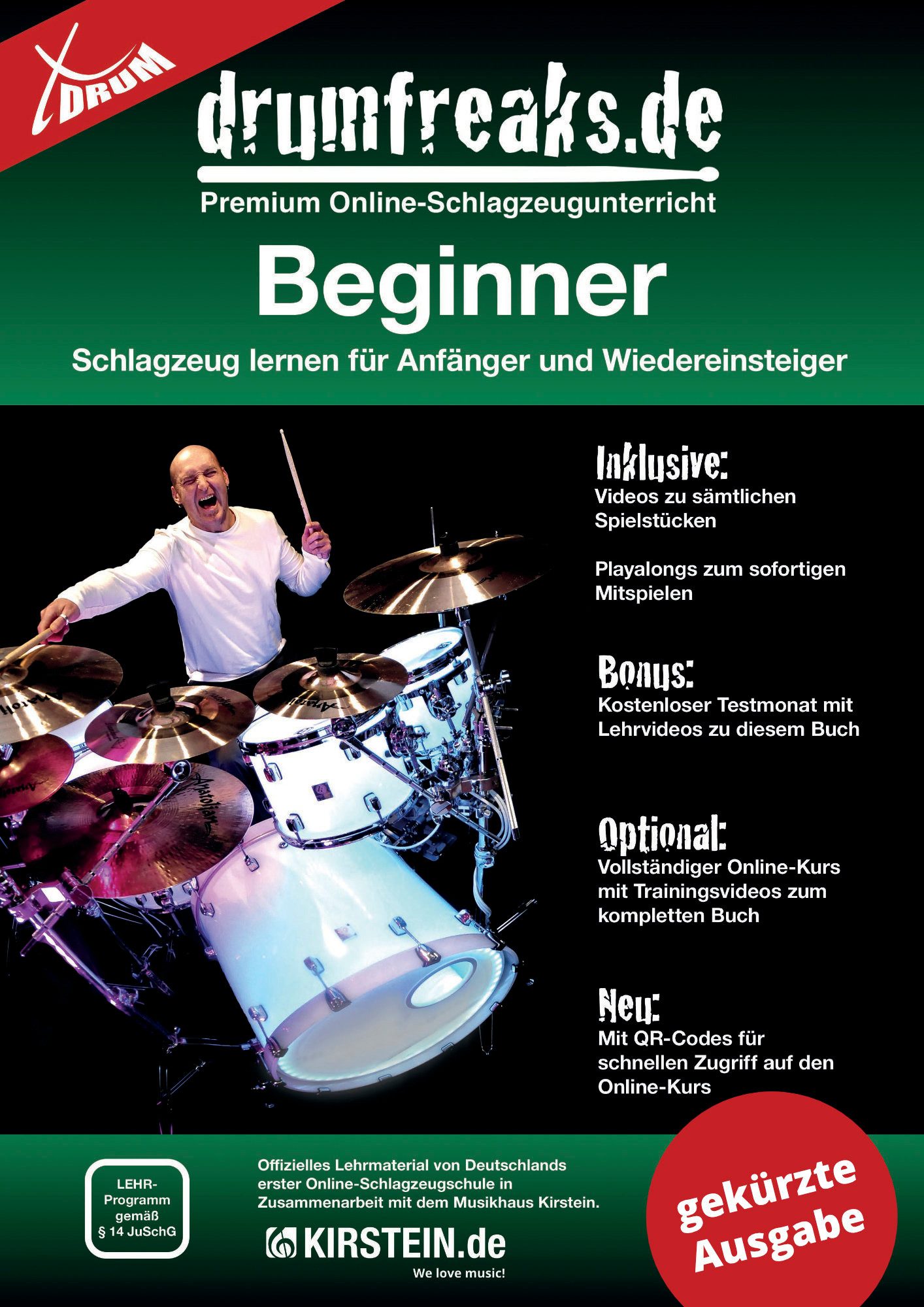XDrum E-Drum DD-250P E-Drum Kit Set - Sehr platzsparendes E-Drum Set mit Zubehör,Komplett-Set, 10-St., Integrierter Bluetooth-Empfänger, 12 Presetkits mit 74 Sounds & 10 Playalong Songs