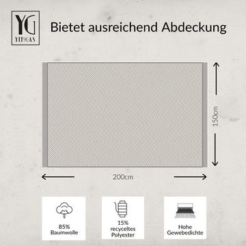 Tagesdecke YENGAS Tagesdecke Fischgrät, XL in 150x200 cm & als XXL in 200x230 cm, YENGAS, Wohndecke, Bettüberwurf, Couchdecke, Überwurf, Allrounderdecke