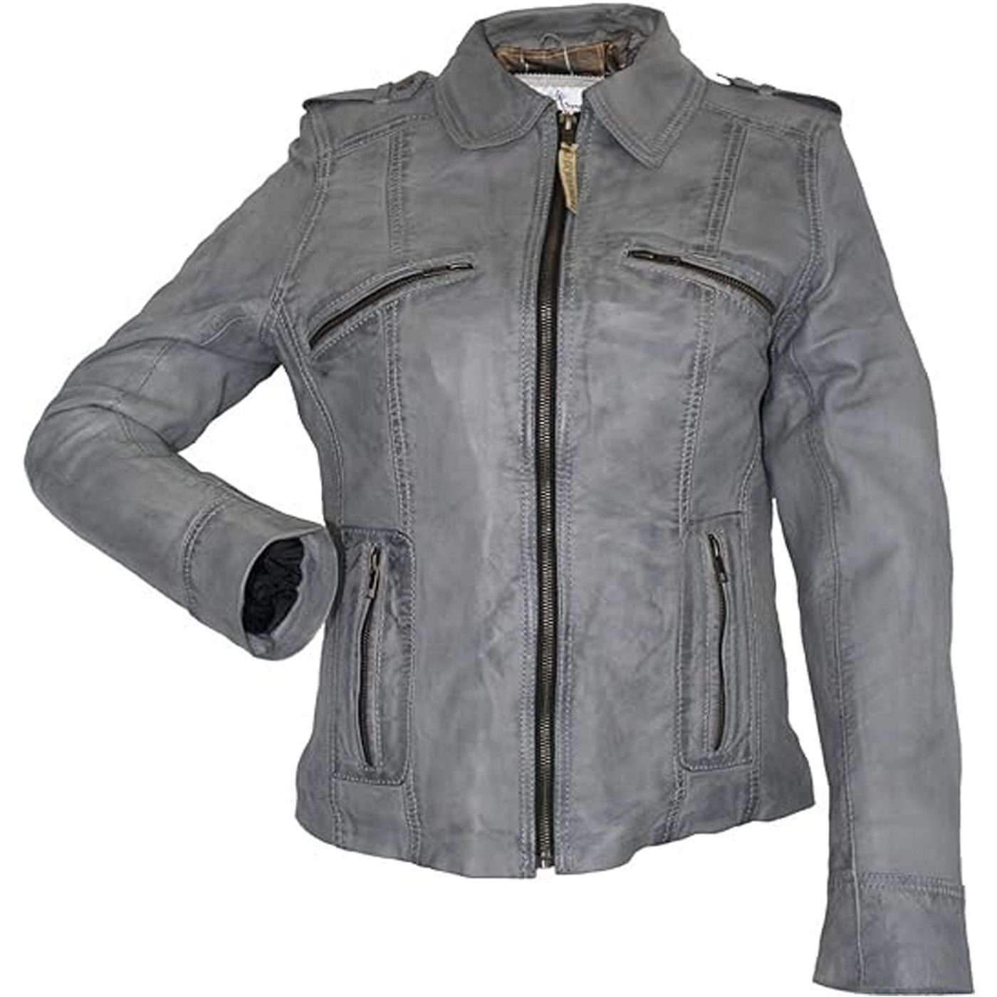 German Wear Lederjacke Trend 415J grau günstig online kaufen