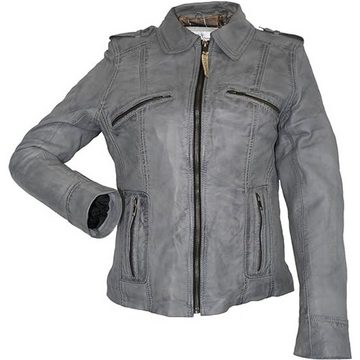 German Wear Lederjacke Trend 415J grau Damen Lederjacke Jacke aus Lamm Nappa Leder Grau