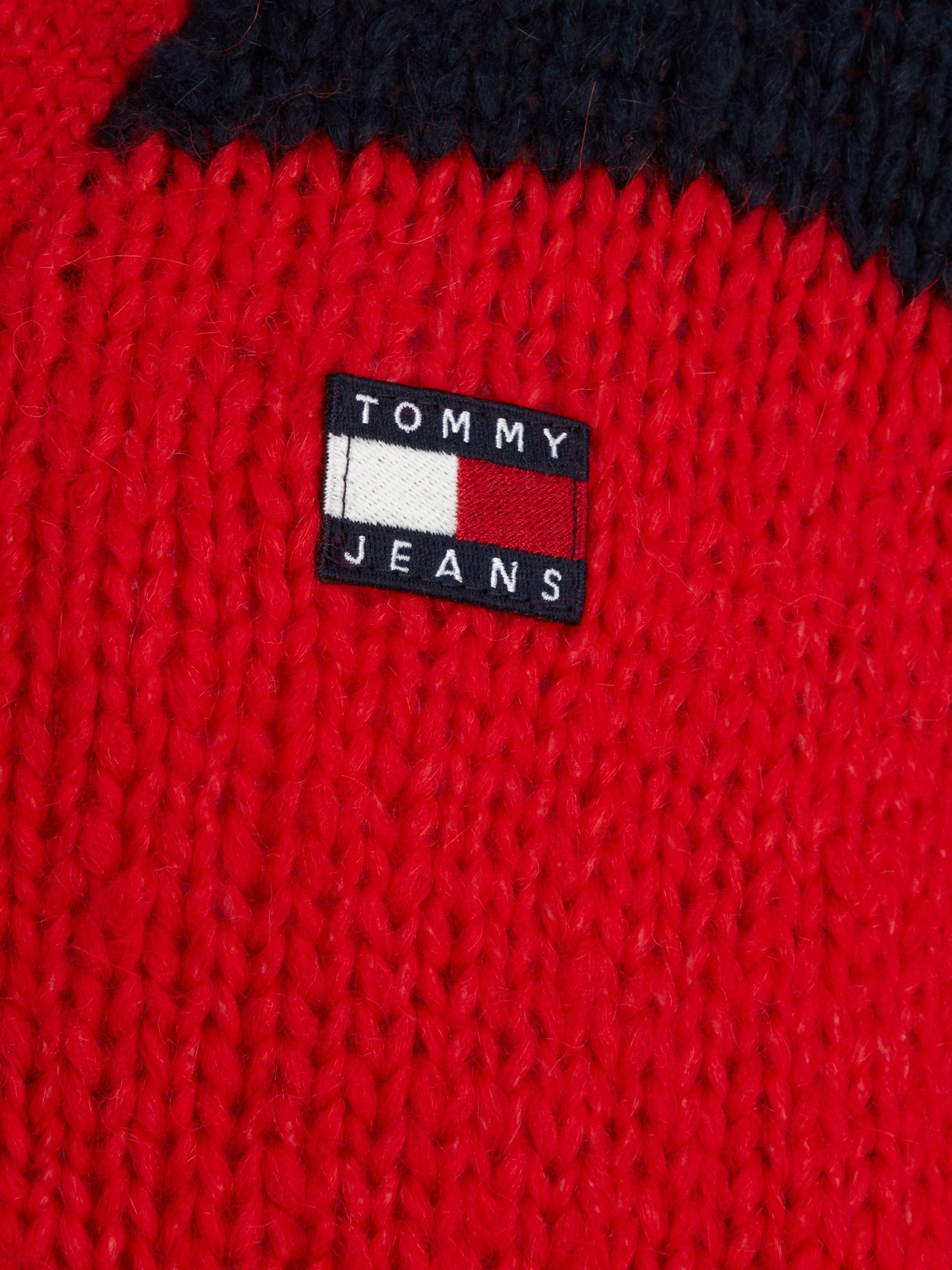 TJW COLORBLOCK Strickjacke CARDIGAN Jeans Tommy Logopatch mit