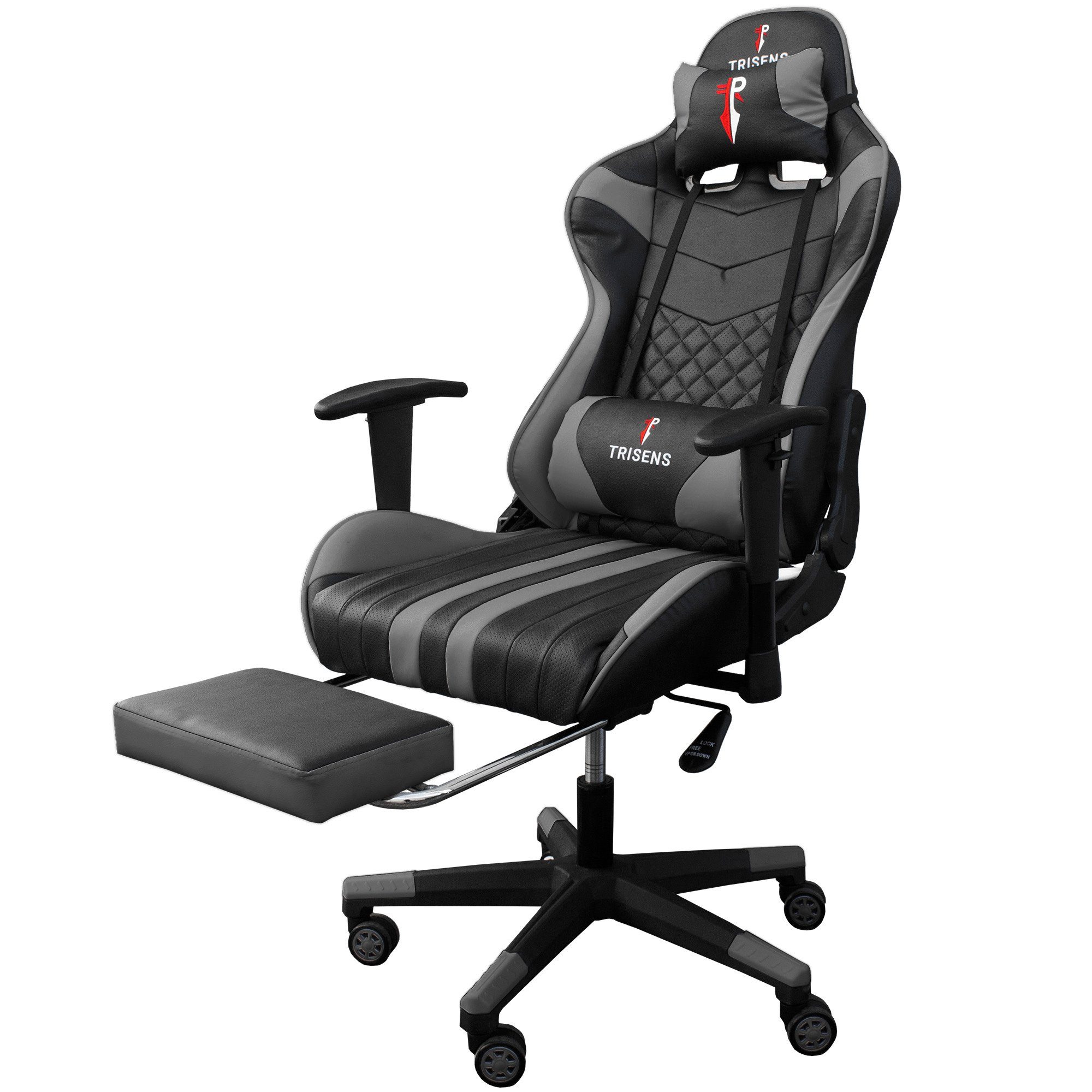 TRISENS Chefsessel Thanos (einzeln), Gaming Stuhl mit flexiblen Armlehnen Bürostuhl im Racing-Design