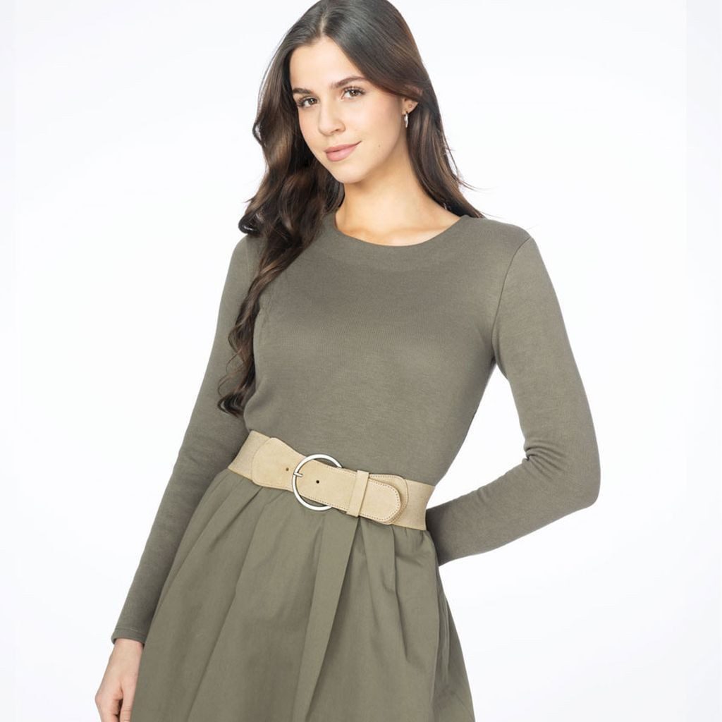 BERND GÖTZ Taillengürtel Taillengürtel mit Stretch und großer silberner Ringschließe