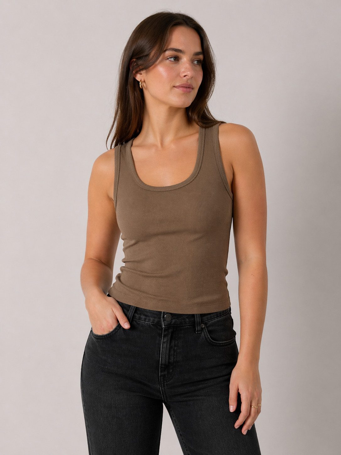 Selected Tanktop SLWANNA U-NECK TANK TOP