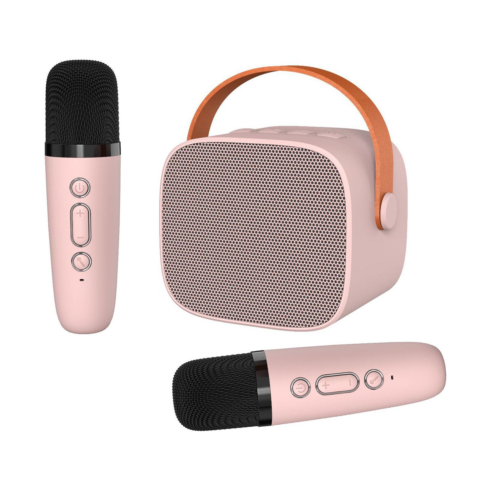 TWSOUL Bluetooth-Kleinlautsprecher mit zwei Mikrofonen Bluetooth-Lautsprecher (Kabelloses Karaoke, , Hochwertige Akustikkonstruktion)