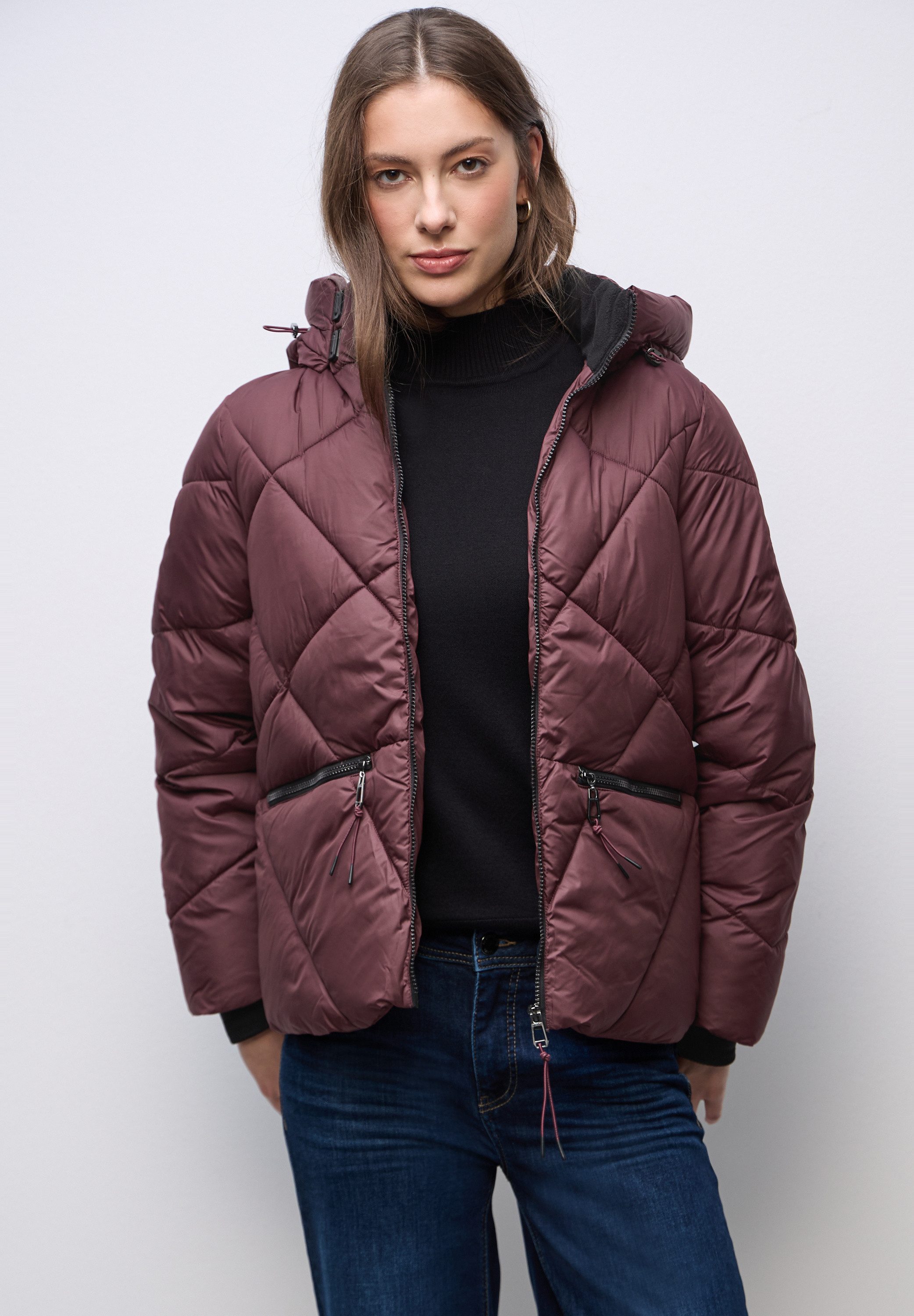 STREET ONE Steppjacke mit Kapuze mit Tunnelzugband günstig online kaufen