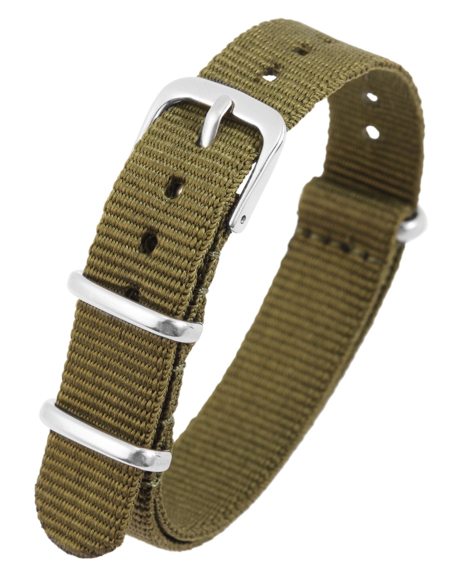 STEINMEISTER Uhrenarmband ET0522 Nylon-Uhrenarmband, khaki, Dornschließe, 14 mm - 20 mm