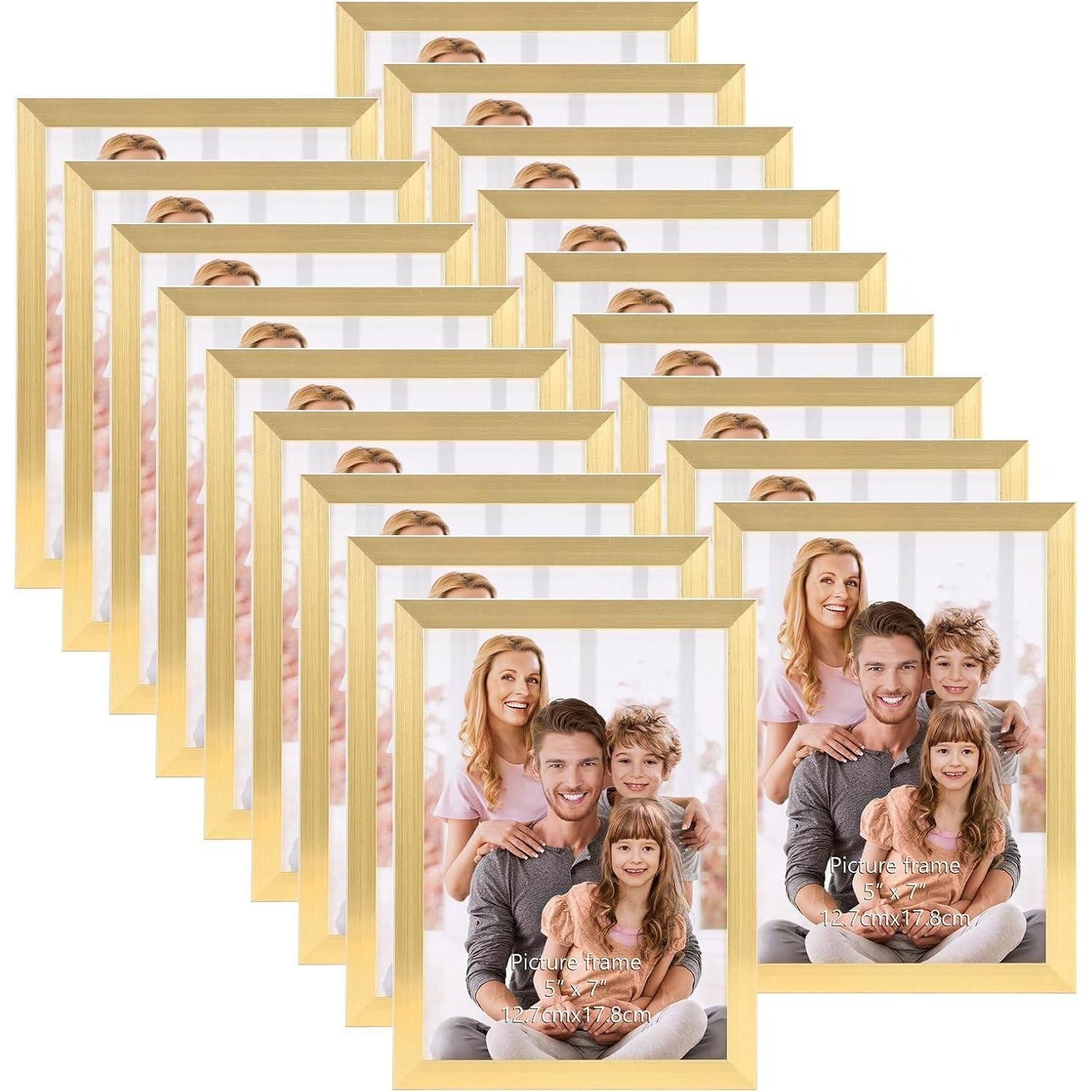 LuxusKollektion Bilderrahmen-Set Bilderrahmen 13x18 18er Collage Set Wand Tischaufsteller Gold 13x18cm