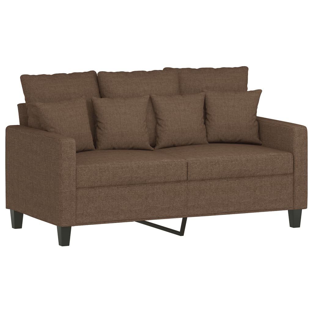 Sofagarnitur Sofa Braun mit Stoff vidaXL 2-tlg. Kissen