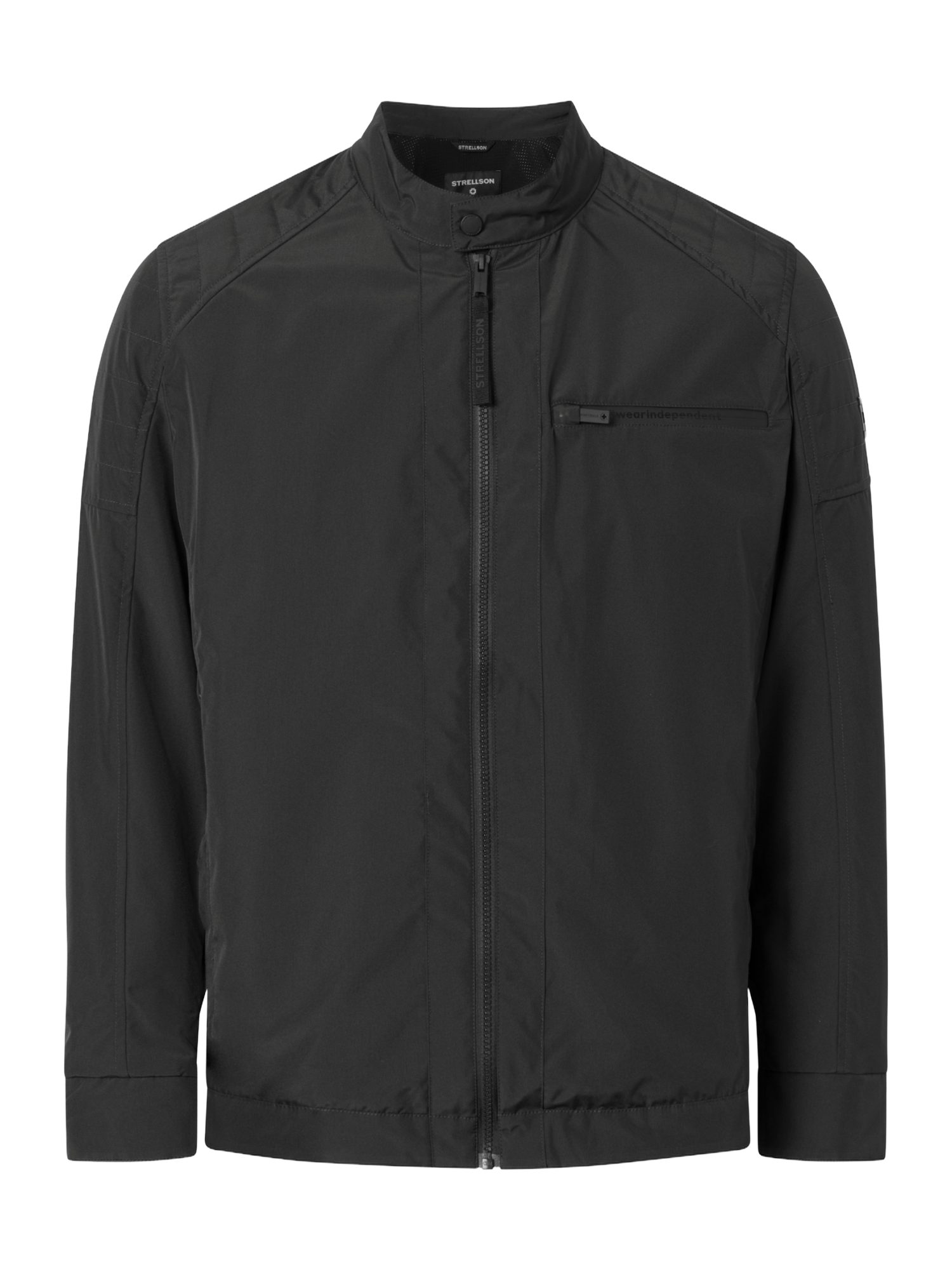 Strellson Funktionsjacke schwarz,Outdoor,Polyester,Unifarben,Stehkragen,Lang,Gerade