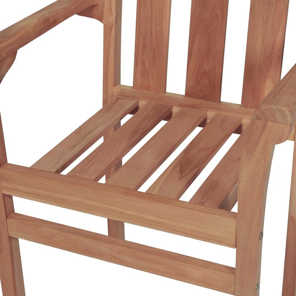 Kissen Gartenstuhl Stk Gartenstühle mit Cremeweißen vidaXL Holz Massivholz Teak 2