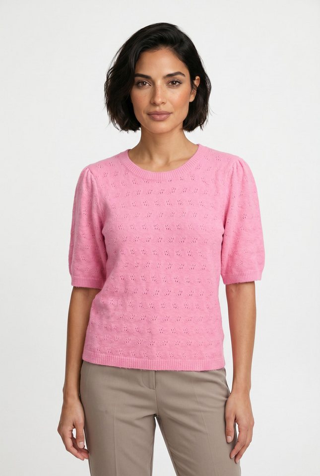 Vero Moda Kurzarmpullover VMDOFFY STITCH 2/4 O-NECK PULLOVER NOOS Materialmix, regular fit