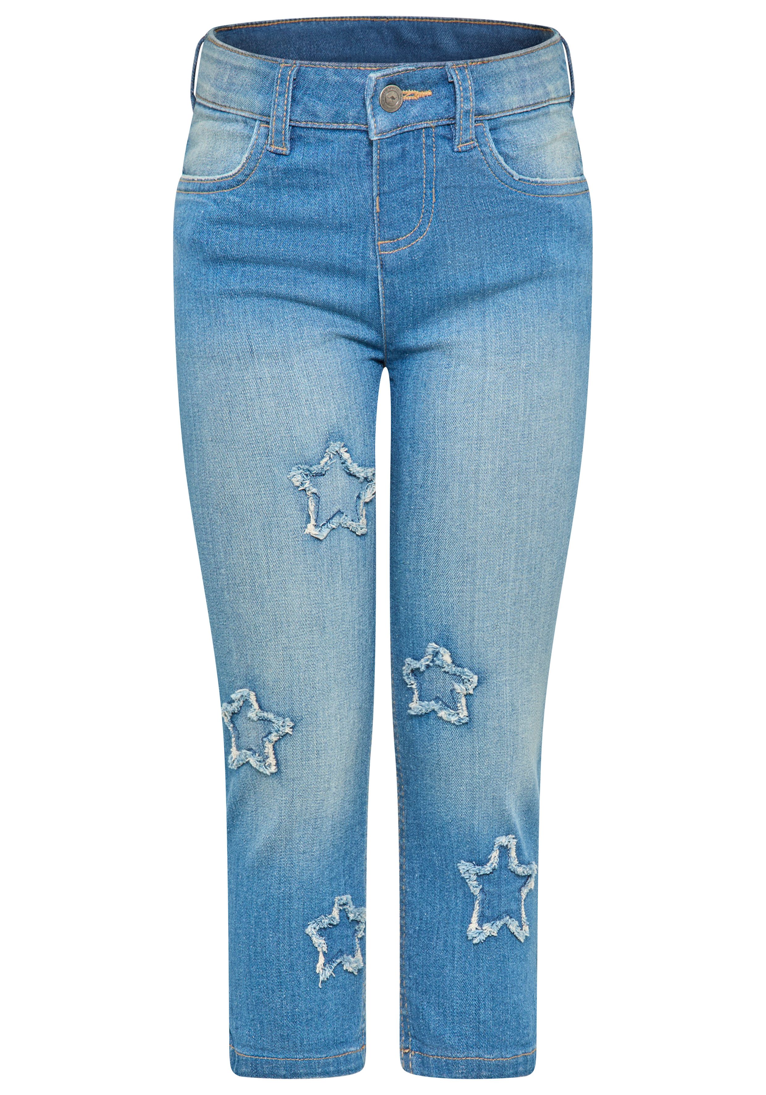 Stretch-Jeans Stretchjeans mit Applikation