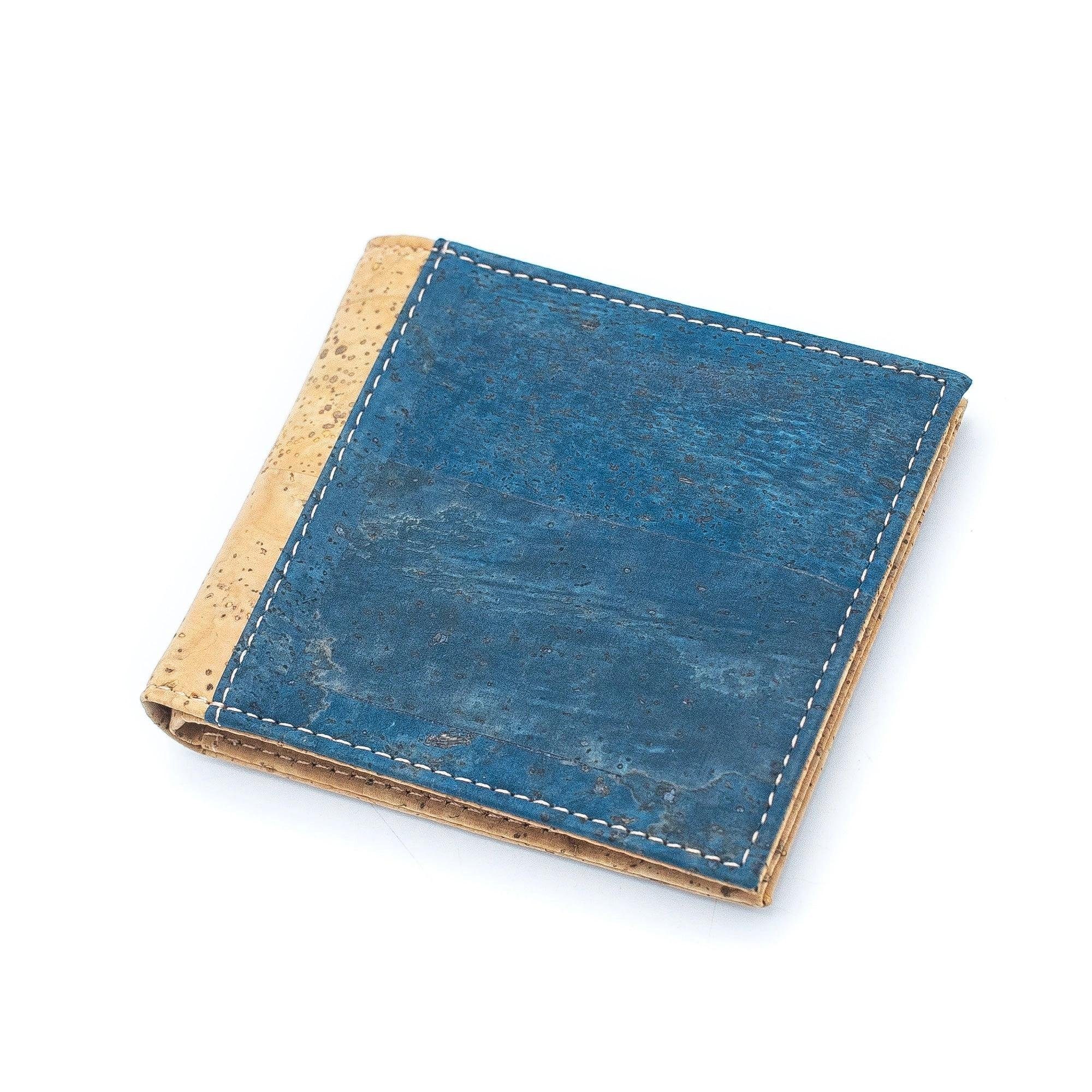 Ella Eisvogel Geldbörse Blauer Herrengeldbeutel Kork - vegane Lederalternative - Portemonnaie, nachwachsendes, veganes Kork - langlebig und robust