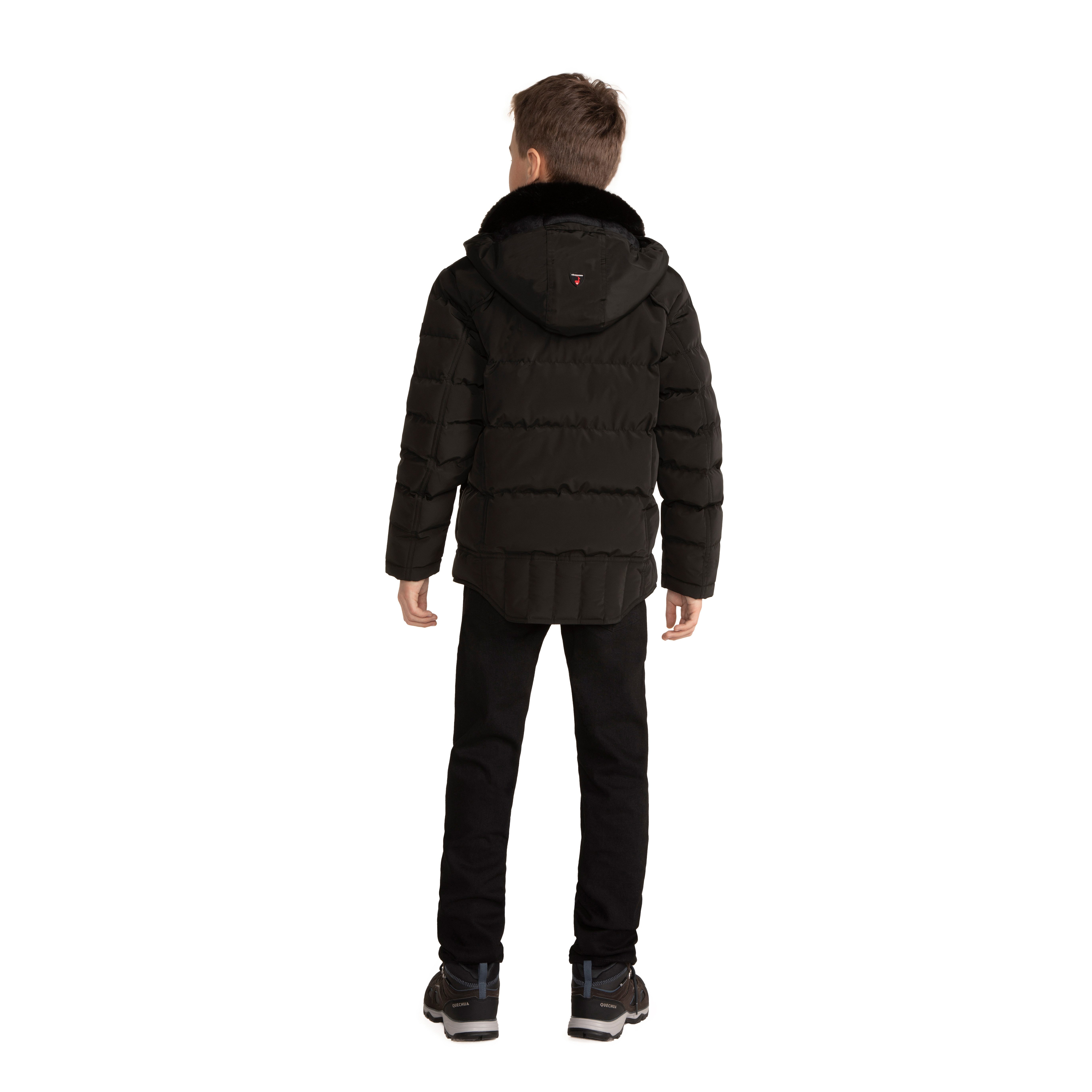 Höhenhorn Winterjacke Bergoo Kinder Winter Jacke Jungen Quilted Steppjacke Gefüttert abnehmbarer Kunstfellkragen, weiche Microfleece Innenseite – Bild 4 von 5