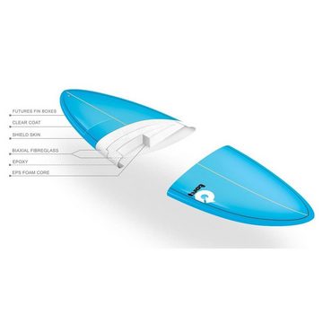 TORQ Wellenreiter Surfboard TORQ Epoxy TET 9.0 Longboard Pinlines, Funboard, (Board)