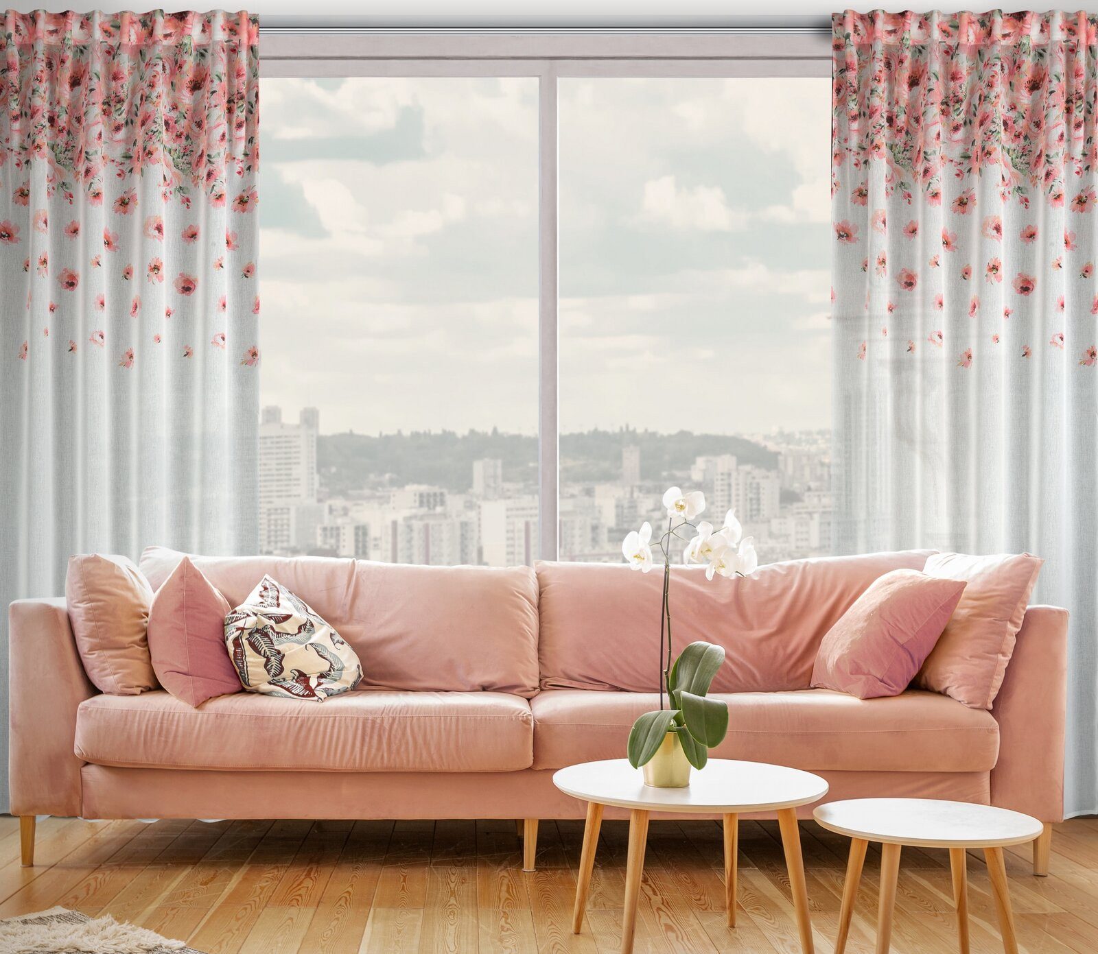 Eurofirany Gardine Landhaus Gardinen mit Blumenmuster günstig online kaufen