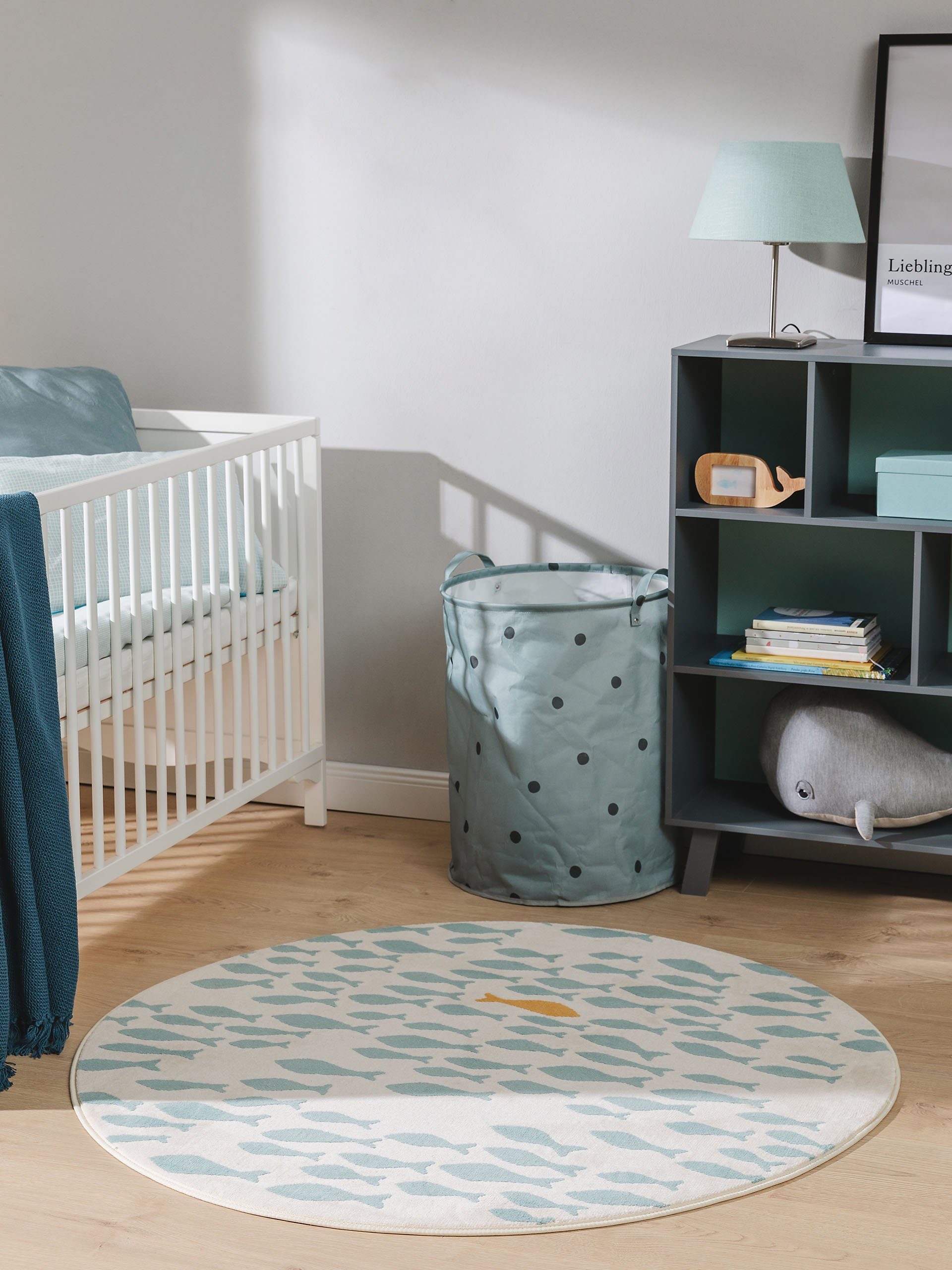 benuta Kinderteppich Fabius, rund, Höhe: 6 mm, Kunstfaser, Berber, Ethno-St günstig online kaufen