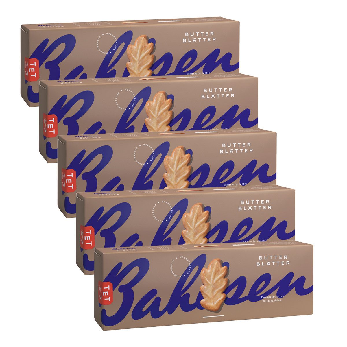 LEIBNIZ Kekse, Bahlsen Butterblätter knusprig zartes Buttergebäck 125g 5er Pack
