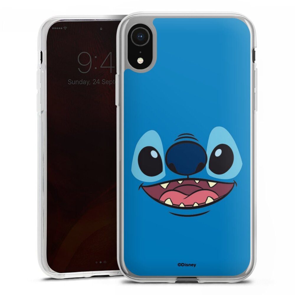 DeinDesign Handyhülle Lilo & Stitch Disney Offizielles Lizenzprodukt Stitch Closeup, Apple iPhone Xr Silikon Hülle Bumper Case Handy Schutzhülle