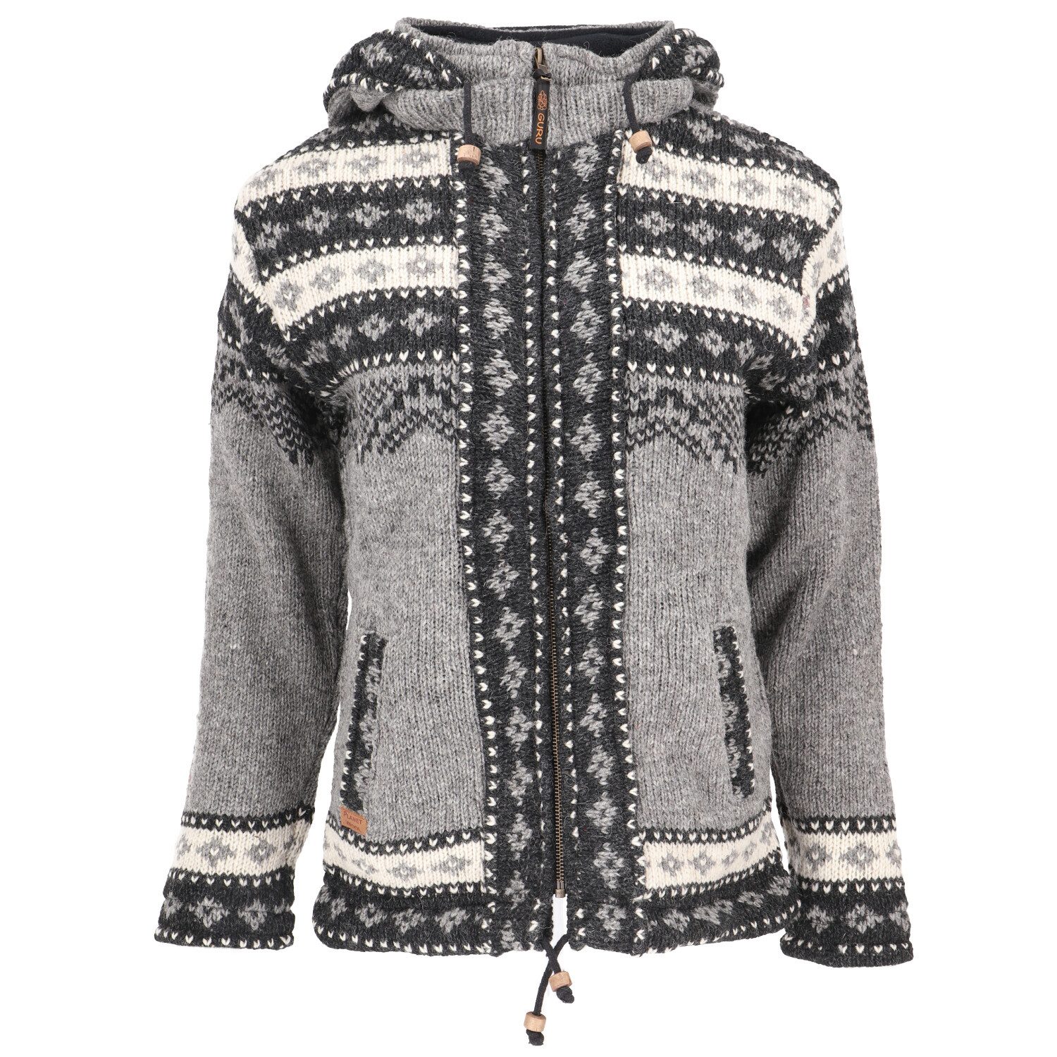 Guru-Shop Langjacke Kuschelige gefütterte Strickjacke, Damenjacke,.. günstig online kaufen