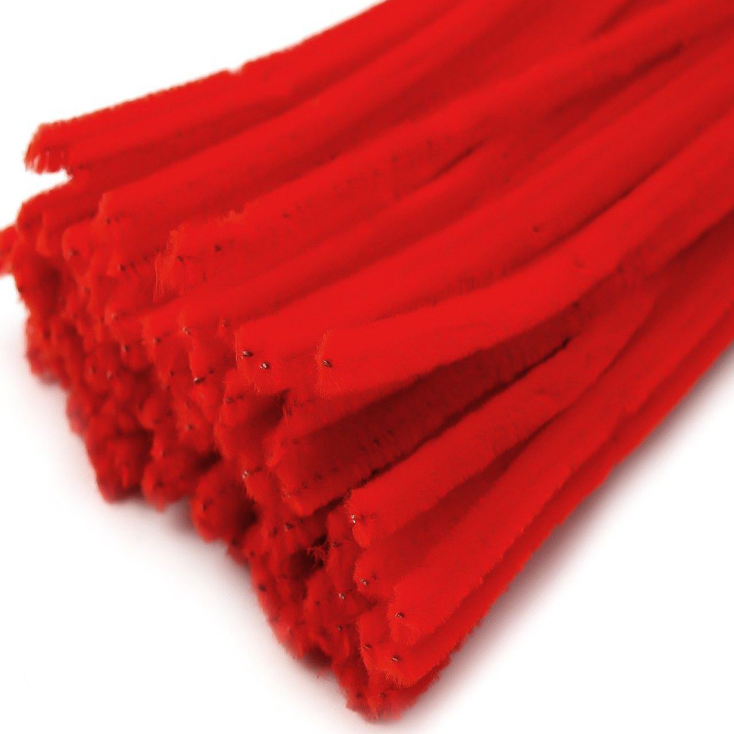 maDDma Basteldraht 20 Draht Pfeifenreiniger 6 mm Länge 30cm CHENILLE Farbe wählbar, rot