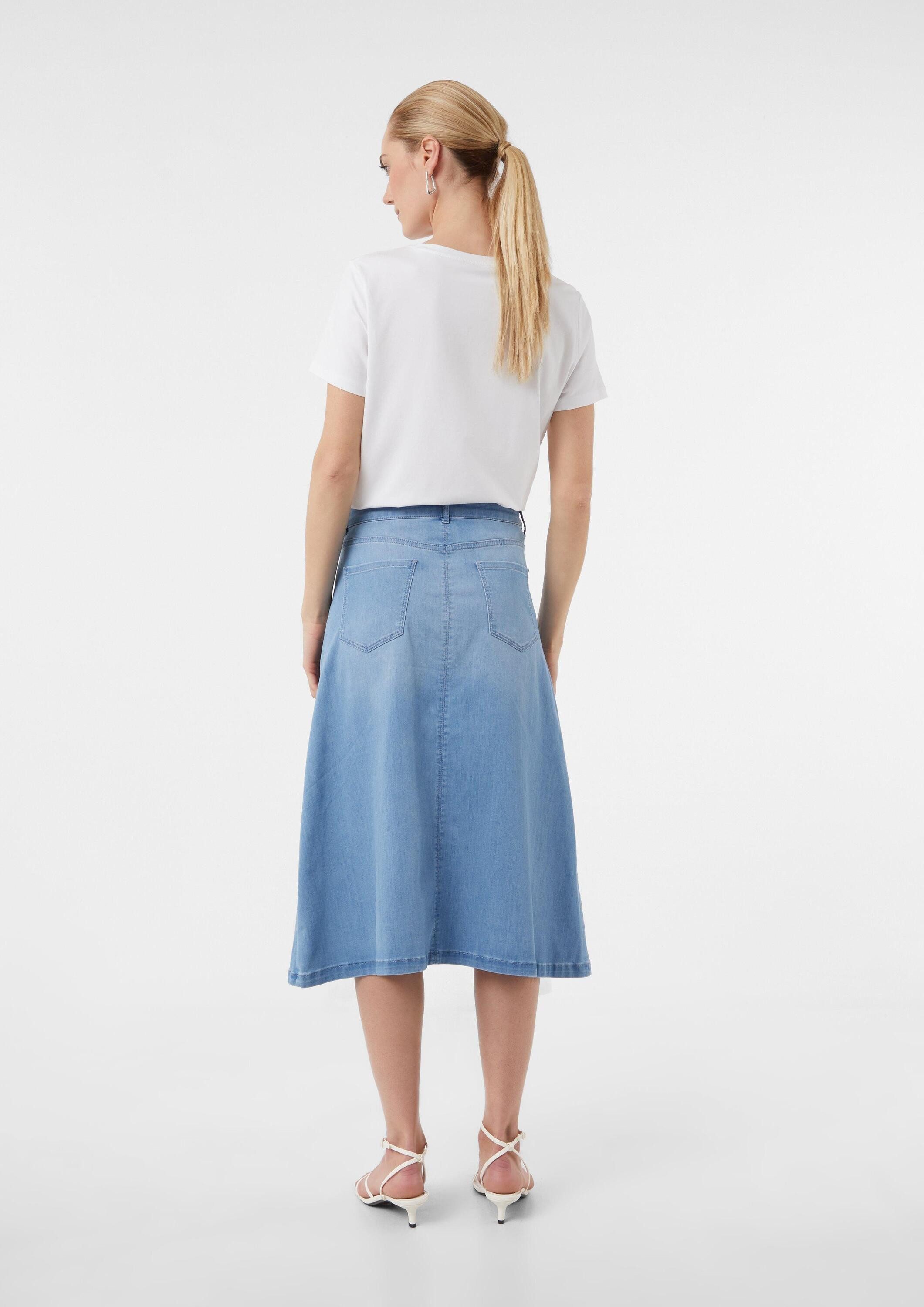 comma Midirock Rock Midirock aus elastischem Denim