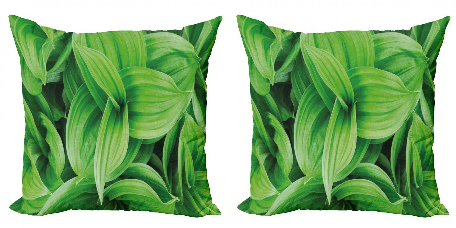 Kissenbezüge Modern Accent Doppelseitiger Digitaldruck, Abakuhaus (2 Stück), Pflanze Tropic Laub Muster | Kissenbezüge