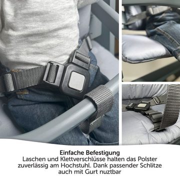 LaLoona Hochstuhlauflage Grau, Sitzauflage Hochstuhl Kissen für Bebeconfort Timba - 2 tlg. Sitzkissen