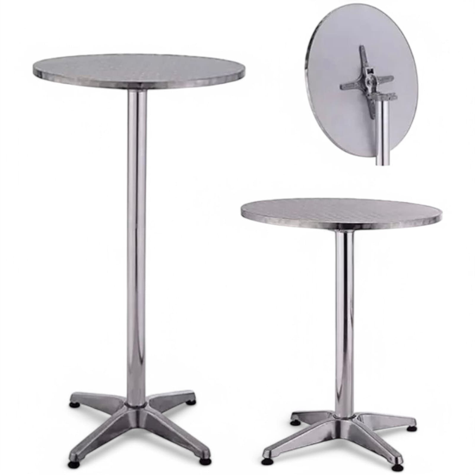 KEINerlei® Bistrotisch Stehtisch klappbar Bistrotisch 60 cm Garten Party Tisch Rund 2in1 Alu