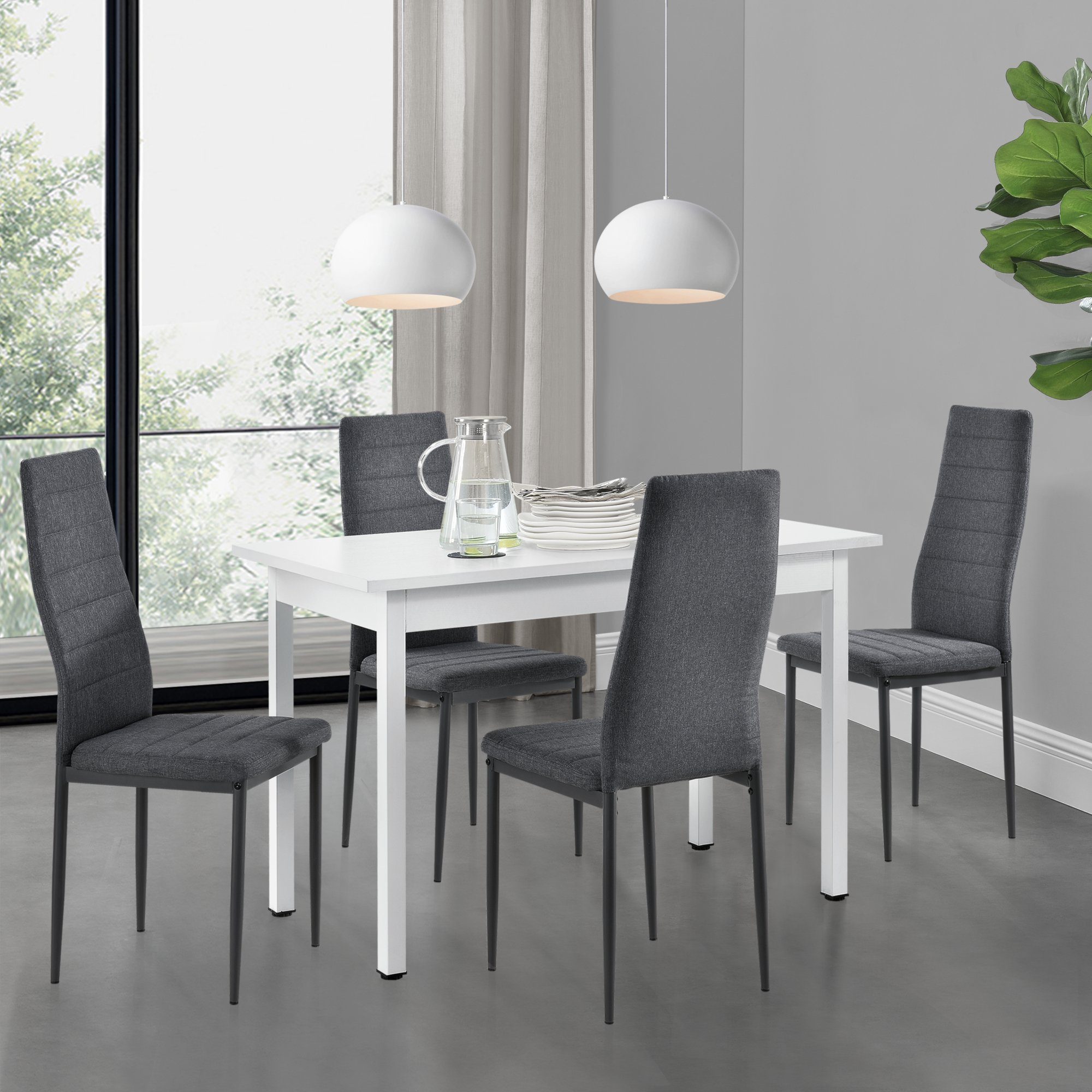 en.casa Essgruppe, (Set, 5-tlg., Esstisch mit günstig online kaufen
