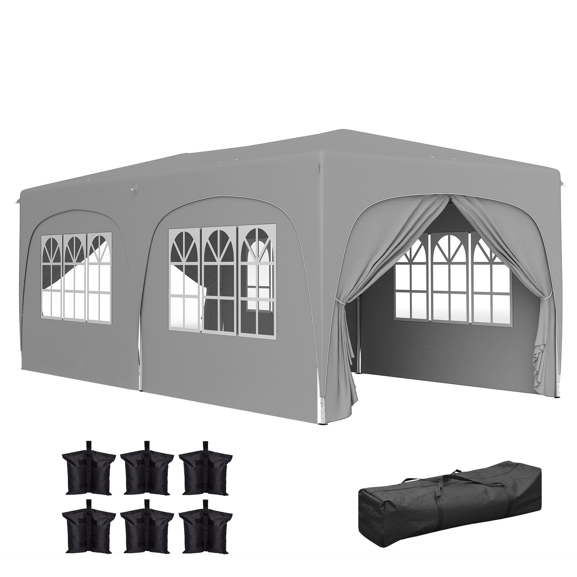 Outsunny Faltpavillon 3x6m, wasserabweisend stabil winterfest, günstig online kaufen