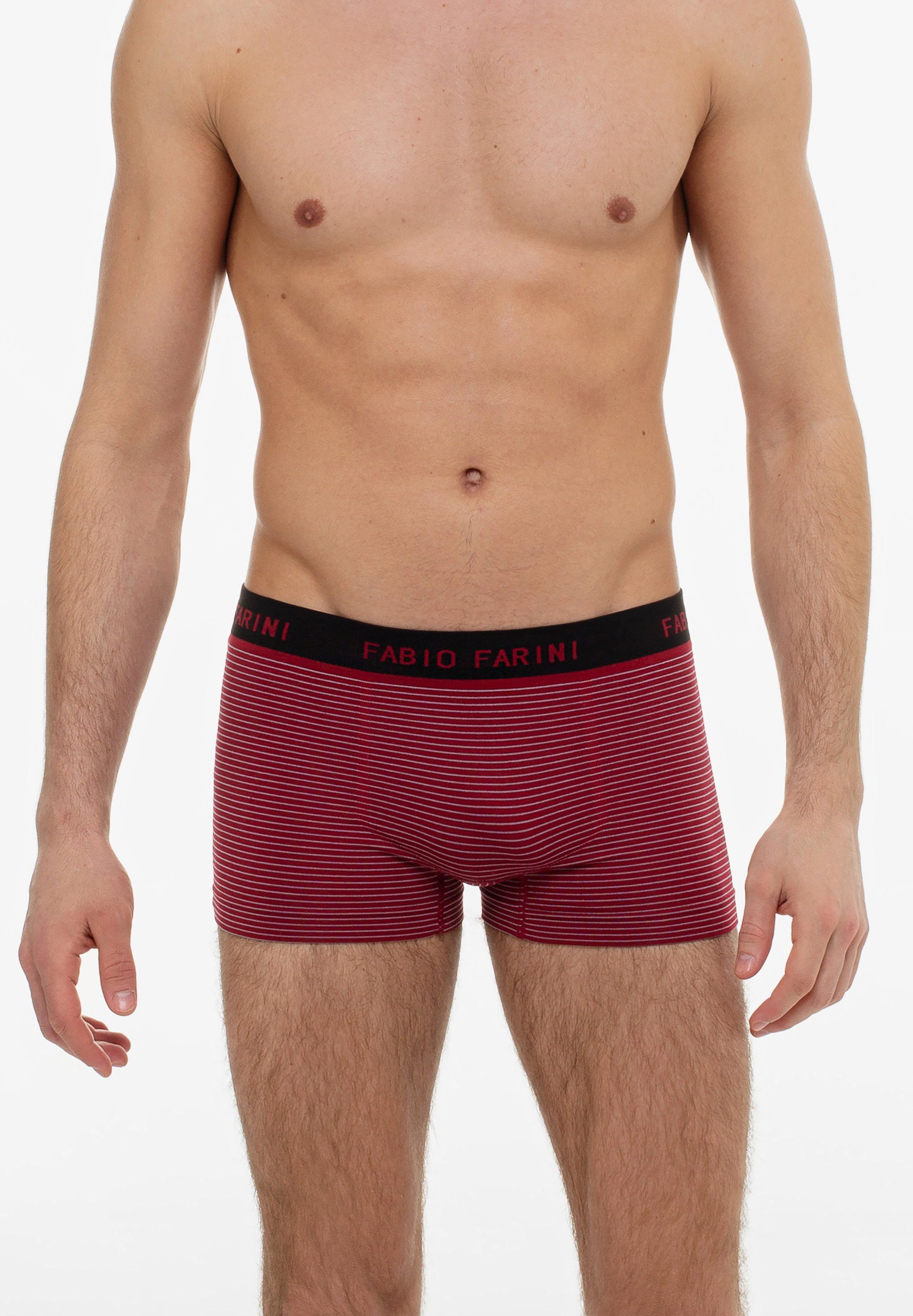 Herren Fabio 31 Unterhosen - Farini mit Logoschriftzug Boxershorts Männer (4-St) Look sportlichen Retroshorts Set aus weicher Microfaser im