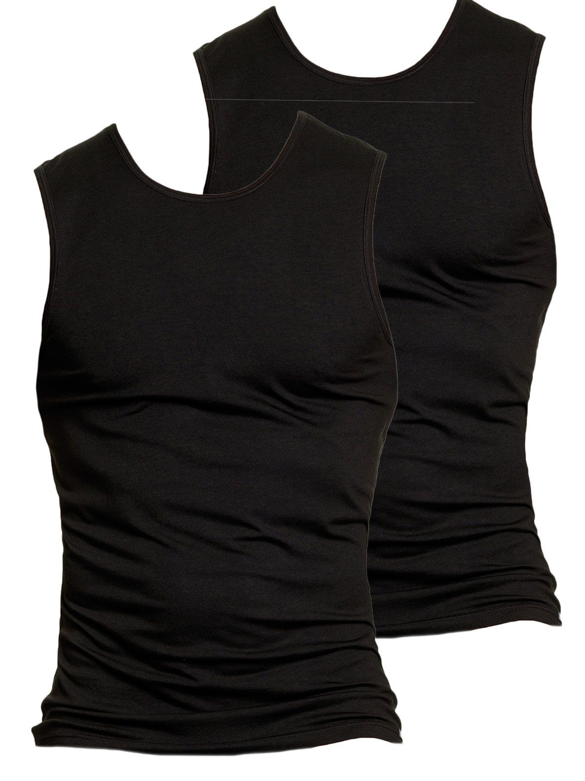 KUMPF Achselhemd 2er Sparpack Herren Achselshirt Single Jersey (Spar-Set, 2-St) Materialmix schwarz