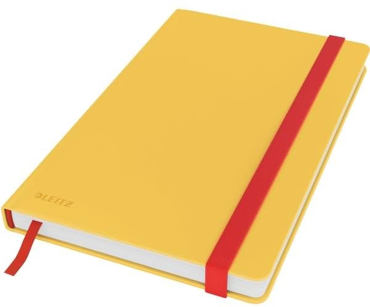 LEITZ Notizbuch Notizbuch Cosy A5 fester Einband kariert gelb