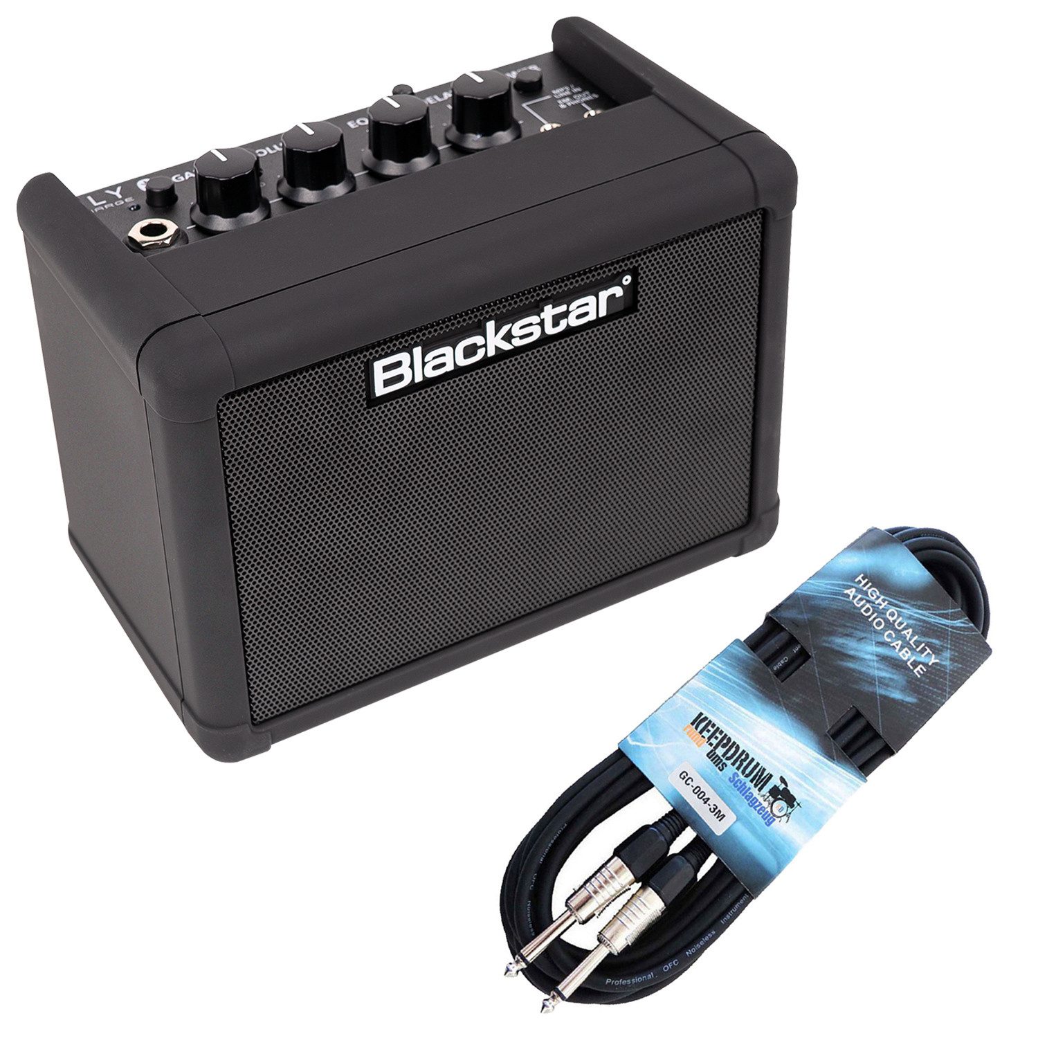 Blackstar Fly 3 Charge Verstärker (Anzahl Kanäle: 2, 3,00 W, mit keepdrum Gitarrenkabel)