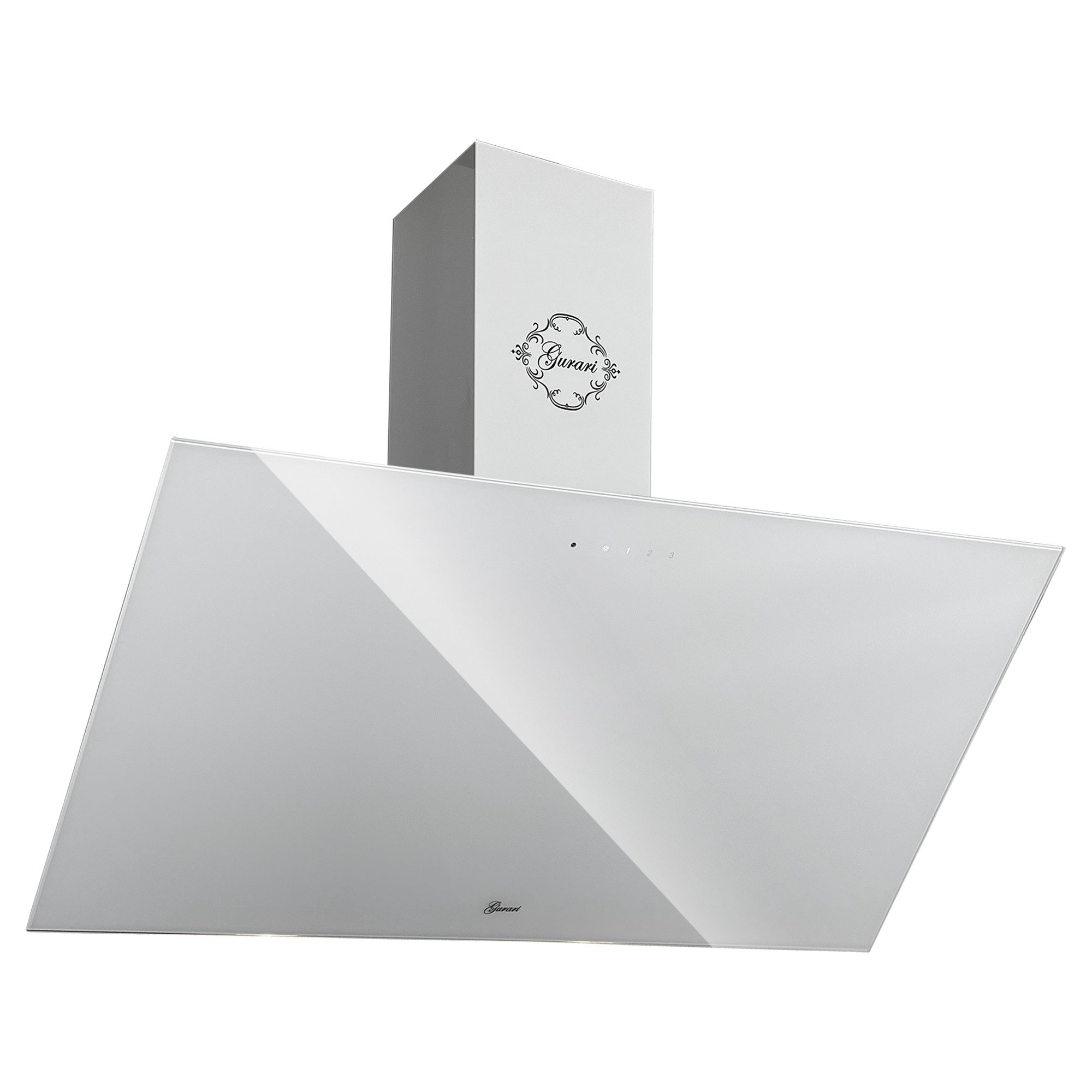 GURARI Kopffreihaube GCH 286 WH 90 PRIME N Dunstabzugshaube 1000 m³/h, TouchControl GCH 286 WH 90 PRIME N Dunstabzugshaube 1000 m³/h, TouchControl, kopffreihaube, 90 cm Weiß Glas, Abluft/Umluft