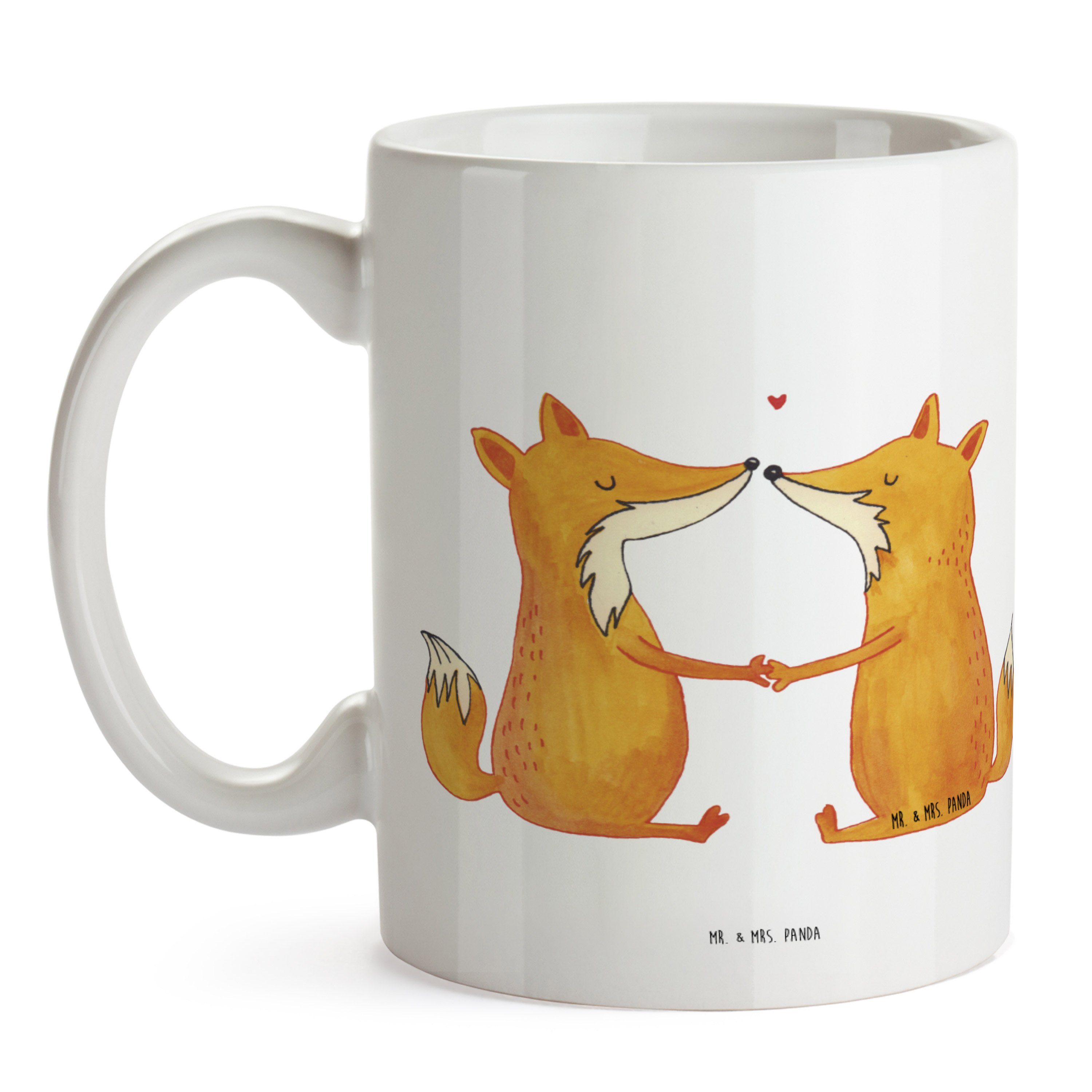 romantisc, Füchse Tasse Panda - Keramik Geschenk, Tasse - Weiß Mr. Liebe & Mrs. Kaffeetasse, Sprüche,