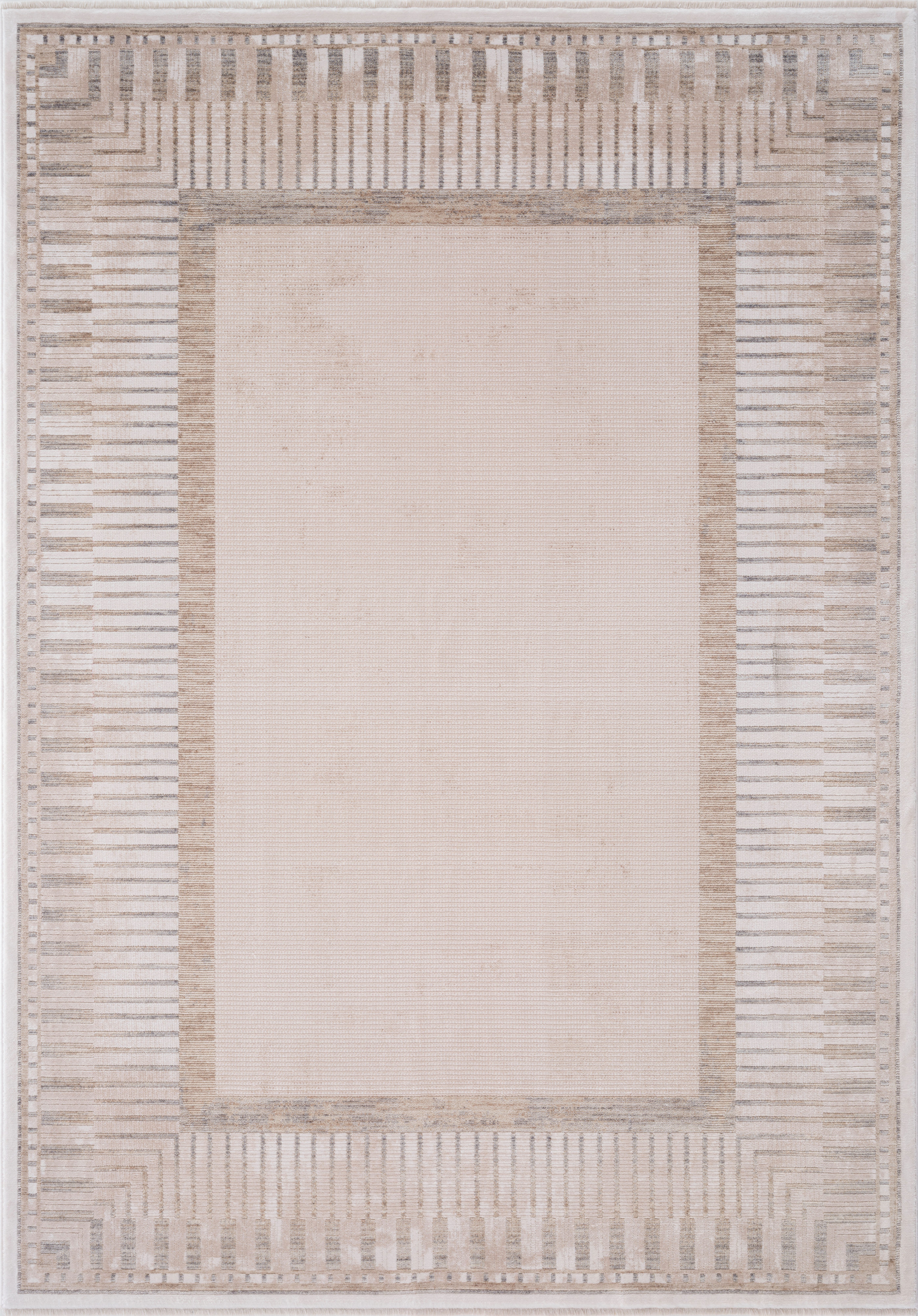 Calvin Klein home Teppich Luster, mit Fransen, Designerteppich, rechteckig, Höhe: 6 mm, Rahmen, Muster, meliert, Wohnzimmer, Schlafzimmer, Esszimmer
